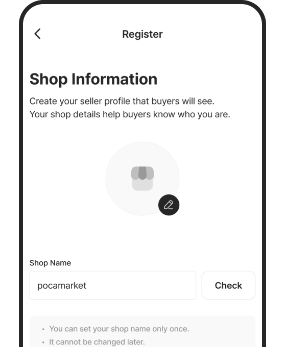 Set Your Shop &
Choose Where to Sell