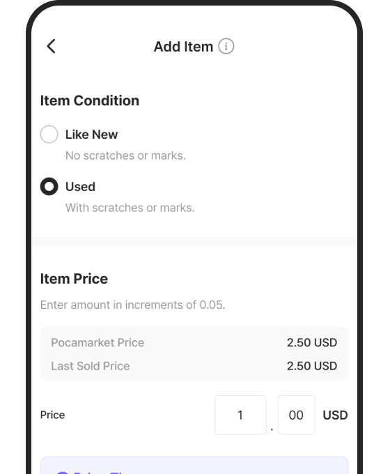 Search for an Item to Sell &
List It